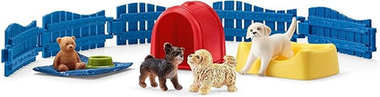 Schleich Farm World 13-Piece Puppy Pen Playset - Featuring 3 Cute Puppy Figurines and Accessories, Educational and Durable Toys, Fun and Imaginative Play for Boys and Girls, Gift for Kids Ages 3+
