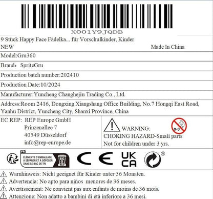 9 Pieces Happy Face Lacing Cards, 9 Double Sided Color Sewing Cards with 9 Colorful Laces, Educational & Learning Activity Games, Imagination Development Lacing Toys for Preschoolers, Kids