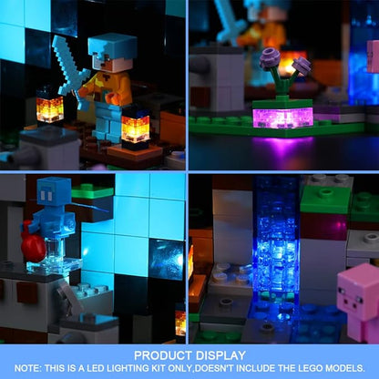 VONADO Light Kit Compatible with Lego Minecraft The Sword Outpost 21244, DIY Lighting Compatible with Lego Minecraft Sets 21244 (NO Model), Creative Decor Light (ONLY Lights)