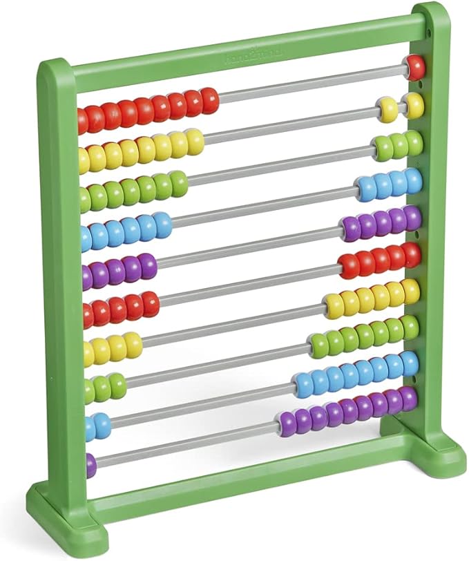 hand2mind Double Sided Plastic 100 Bead Abacus, Abacus for Kids Math, Math Manipulatives Kindergarten, Counting Rack for Kids, Counters for Kids Math, Educational Toys for Elementary Kids (Set of 1)