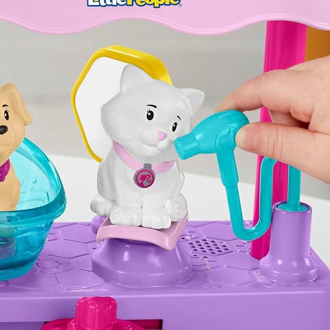 Fisher-Price Little People Barbie Toddler Toy Play and Care Pet Spa Playset with Music & Sounds for Pretend Play Kids Ages 18+ Months