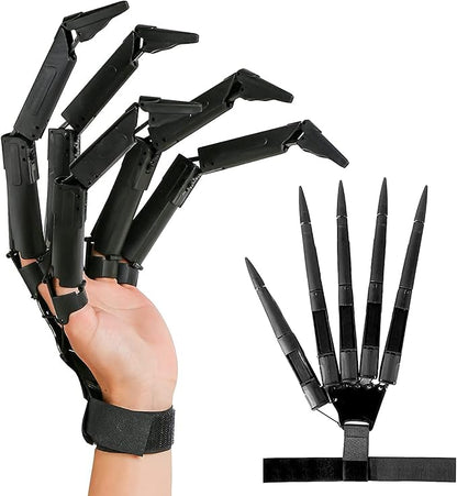 Halloween Articulated Fingers,Articulated Finger Extensions with Flexible Joints,Claw Gloves for Party Dress Cosplay Costume Props Black