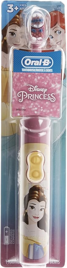 Oral-B Kid's Battery Toothbrush Featuring Disney's Princess Characters, Soft Bristles, for Kids 3+ (Pack of 2)