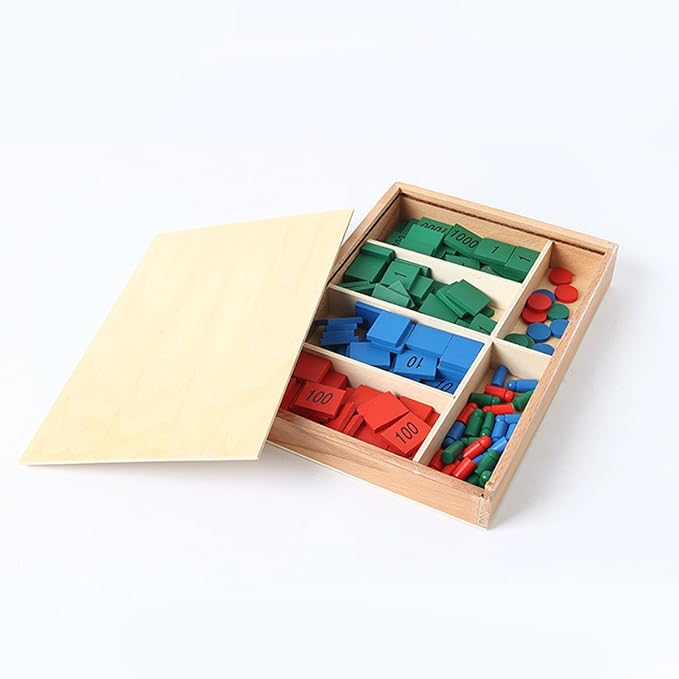 New Sky Professional Montessori Stamp Game Material Kids Counting Learning and Math Aids Wooden Toy