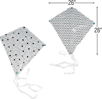 Fun Express Color Your Own Doodle Kite Set – Fun and Creative DIY Craft Kits for Kids – Ideal for Educational Activities Outdoor Fun and Group Projects – Perfect for Kids’ Creativity – 12 Pieces