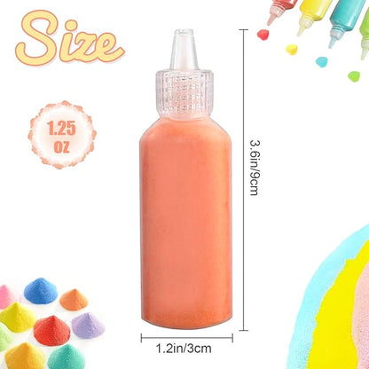 Niurewan 24 PCS Art Sand,1.25oz Bottles,DIY Sand Arts and Crafts Kit,Scenic Sand for Kids,Colored Sand Kit for Wedding Decor,Painting,Crafts