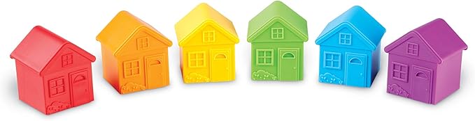 Learning Resources All About Me Sorting Houses,12 Pieces, Ages 3+, Fine Motor & Sorting Skills, Montessori Toys, Special Education Actives, Imaginative Play