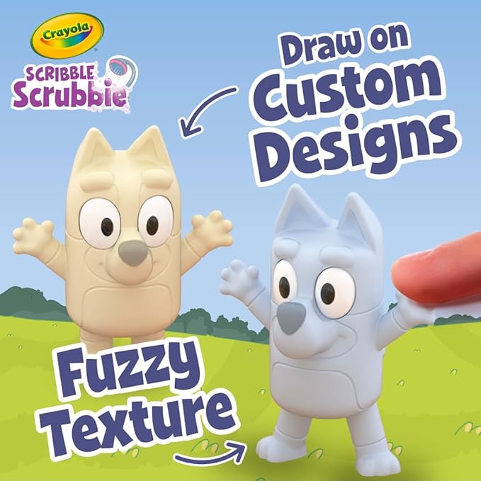 Crayola Scribble Scrubbies Bluey Poolside Playset (4ct), Washable Bluey Toy Set for Kids, Essential Easter Basket Stuffers for Toddlers, Gifts for Girls & Boys, Ages 3+