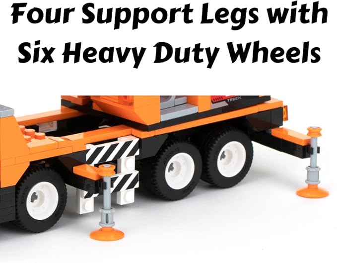 Mobile Crane Building Block Set (475pcs) and Construction Tower Crane. Two Building Kits in one Set! Toy Blocks Suitable for Boys and Girls.