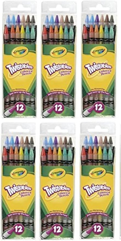 Crayola Twistables Colored Pencils, No Sharpening Needed, 12 Count (Pack of 6) Total 72 Pencils