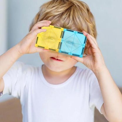 Jasonwell 65pcs Magnetic Tiles Building Blocks Set for Boys Girls Preschool Educational Magnet Construction Kit Stacking STEM Toys Christmas Birthday Gift for Kids Toddler 3 4 5 6 7 8 9 10 + Year Old