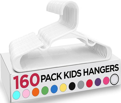 Utopia Home 160 Pack Kids Hangers - 11.5 Inch Plastic Baby Hangers for Closet - Childrens Hangers for Clothes & Infant Hangers for Closet - Ideal for Everyday Standard Use (White)