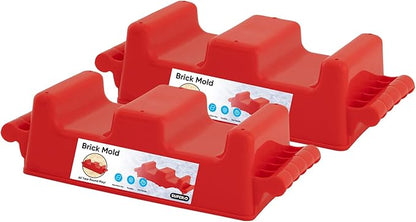 Superio Snow Brick Maker Igloo Fort Crenellated Block Form Outdoor Winter Snow Toys Sand Castle Building Kit for Adults and Kids Sandbox, Beach, Sand Toys (Red, 2)