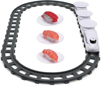 Sushi Train Toys - Child Day Rotating Sushi Bar Train Goes Around Train Toys Japanese Sashimi Plates Sushi Serving Tray for Child Days of Week DIY Sushi Making Supplies