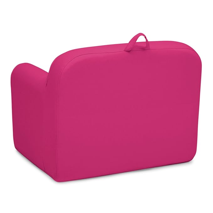 Delta Children Personalized Cozee Chair - Customize with Name – Foam Kids Chair for Ages 18 Months and Up, Hot Pink
