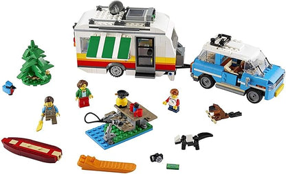 LEGO Creator 3in1 Caravan Family Holiday 31108 Vacation Toy Building Kit for Kids Who Love Creative Play and Camping Adventure Playsets with Cute Animal Figures (766 Pieces)