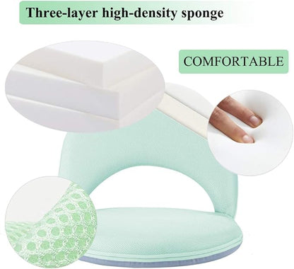 Floor Chair Floor Cushion Folding Padded Gaming Chair Adjustable 5-Position Floor Seat with Back Support for Kids Adult Great for Gaming Reading Meditating