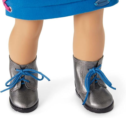 American Girl Truly Me 18-inch Doll #90 with Blue Eyes, Long Blue Hair, and Lt-to-Med Skin in Skater Dress, For Ages 6+