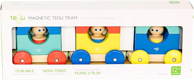 12 Piece Tegu Magnetic Tram Building Block Set, Big Top