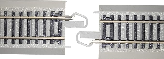 Bachmann Trains - Snap-Fit E-Z TRACK 3” STRAIGHT TRACK (4/card) - NICKEL SILVER Rail With Gray Roadbed - HO Scale