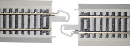 Bachmann Trains - Snap-Fit E-Z TRACK 3” STRAIGHT TRACK (4/card) - NICKEL SILVER Rail With Gray Roadbed - HO Scale