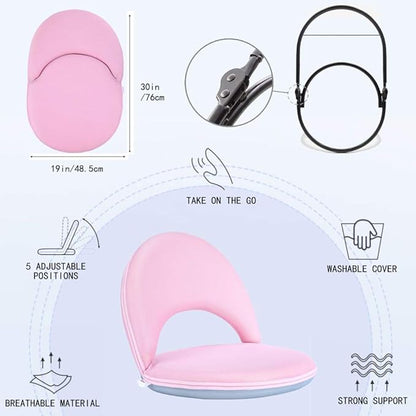 Floor Chair Floor Cushion Folding Padded Gaming Chair Adjustable 5-Position Floor Seat with Back Support for Kids Adult Great for Gaming Reading Meditating