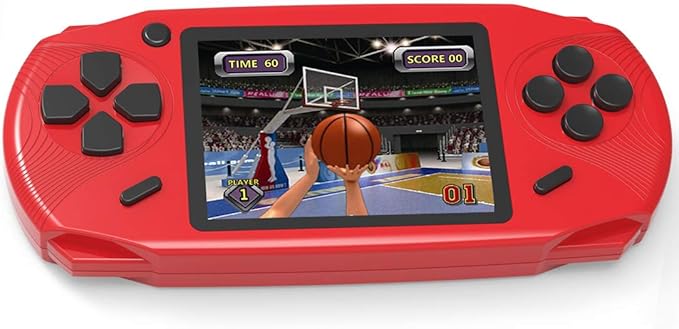16 Bit Handheld Games for Kids Adults 3.0'' Large Screen Preloaded 100 HD Classic Retro Video Games USB Rechargeable Seniors Electronic Game Player Birthday Xmas Present (Red)