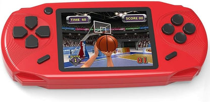 16 Bit Handheld Games for Kids Adults 3.0'' Large Screen Preloaded 100 HD Classic Retro Video Games USB Rechargeable Seniors Electronic Game Player Birthday Xmas Present (Red)