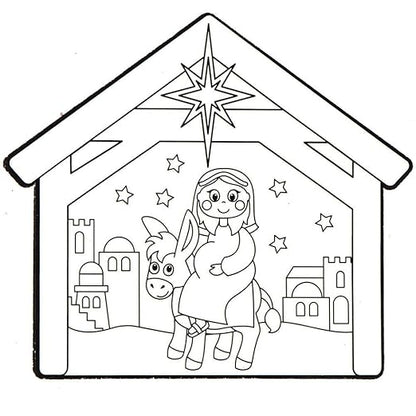 Baker Ross AX571 Nativity Window Decorations - Pack of 12, Unisex Hanging Decoration, Perfect for Kids Arts & Crafts Projects, Ideal for Sunday School Tasks, Craft Groups Activities and Home Crafting