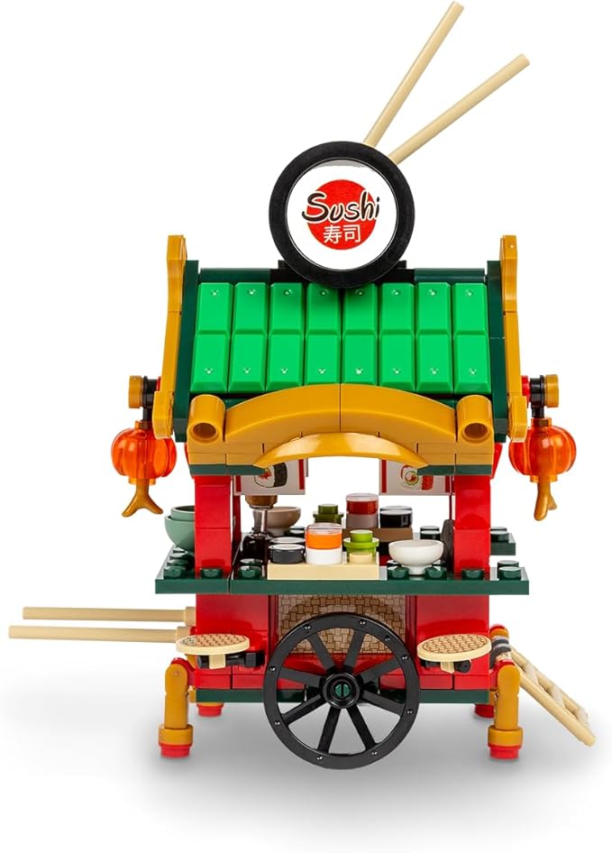 Brick Loot Exclusive Sushi Cart Bar Custom Designed Model Compatible with Major Block Brands Fun and Creative Boys and Girls Building Set