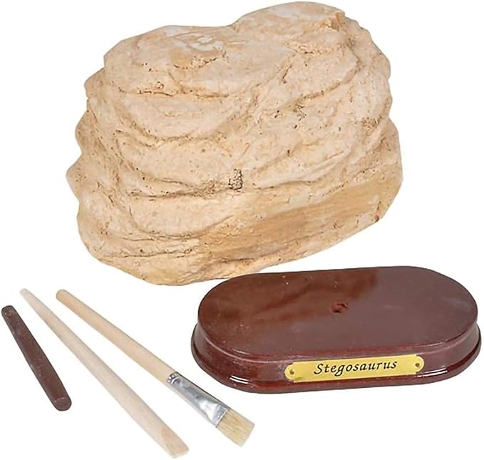 ArtCreativity Dinosaur Excavation Kit for Kids, 5.5” Stegosaurus Skull Excavating Set with Fossil Digging Tools and Stand, Fun Science Activity Toy, Educational Dinosaur Gift for Boys and Girls