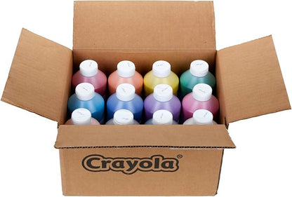 Crayola Washable Paint (12ct), Bulk Paint Set for Kids, Nontoxic Paint, Kids Craft Supplies, Teacher Classroom Must Have, 16 Oz