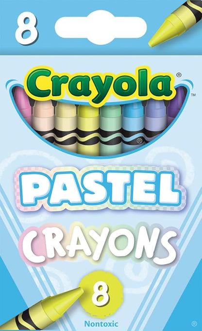 Crayola Pastel Crayons (8ct), Specialty Crayons for Kids, Art Supplies, Pair with Coloring Books, Gift for Kids, Ages 3, 4, 5