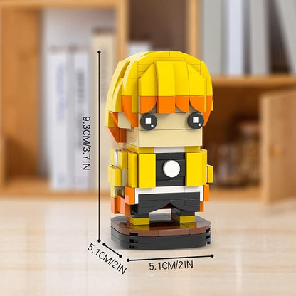 MOOXI-MOC Anime Brick Mini Headz Zenitsu Building Set,Creative Cute Building Blocks Children Kits,Gifts for Kids(216pcs)