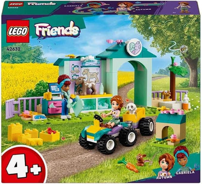 LEGO Friends Farm Animal Clinic, Farm Set with Veterinarian Toy for Children from 4 Years, Includes 2 Figures and 3 Animals Including Goat and Rabbit Figure, Gift for Girls and Boys 42632