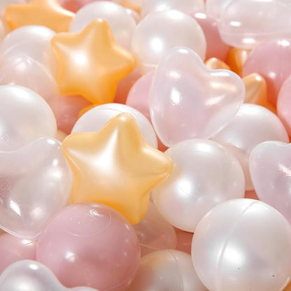 GOGOSO Ball Pit Balls,Plastics Balls for Ball Pit, Stars Hearts Shape for PastelBall for Toddlers Kids