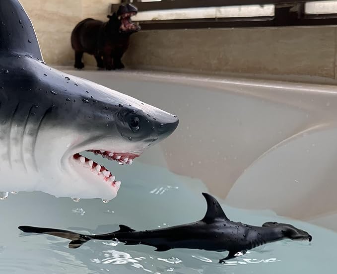 Gemini&Genius Whale Shark Hammerhead Shark Toys for Kids, Sea Animal Action Figures Ocean Model Toy Set for Kids Play or Display, Gift, Educational, Role Play, Swim, Bath and Collection for Toddlers