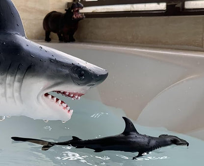 Gemini&Genius Whale Shark Hammerhead Shark Toys for Kids, Sea Animal Action Figures Ocean Model Toy Set for Kids Play or Display, Gift, Educational, Role Play, Swim, Bath and Collection for Toddlers