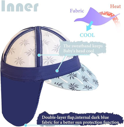 Gifts Treat Kids Legionnaires Hat, UPF 50+ Sun Protection Swim Cap Flap Hat for Kids, Quick Drying Sun Hat for Beach Seaside