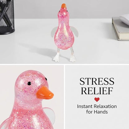 Cute Duck Squishy Stress Ball – Soft Pink Sugar Squishy Fidget Toy, Slow Rising Moldable Sensory Toy for Stress & Anxiety Relief, Relaxing Desk Toy(Pink)