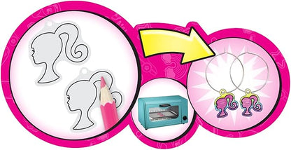 Just Play Barbie Shrinky Dinks Kit and Accessories, 15 Pre-Printed Shrinky Dinks Sheets, Pretend Play, Kids Toys for Ages 5 Up