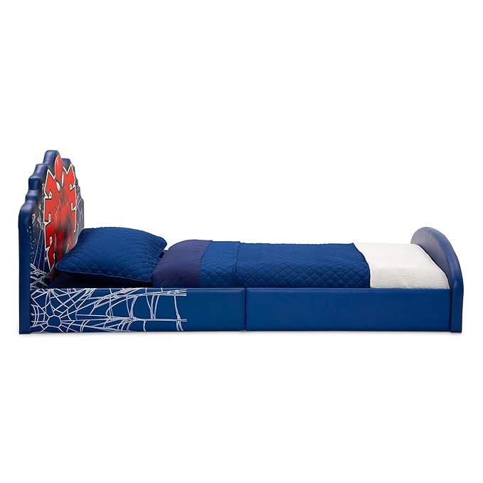 Delta Children Marvel Spider Man Upholstered Twin Bed, Red/Blue