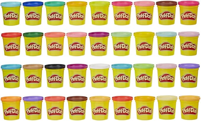 Play-Doh 36 Pack of Modeling Compound, Bulk Mega Pack of 3-Ounce Cans, Assorted Colours, Toys for Boys and Girls 2 Year Olds & Up, Arts and Craft Activities