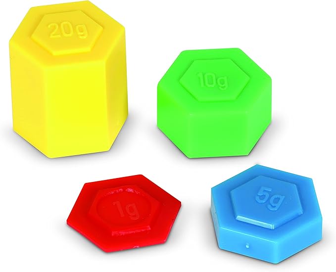 Learning Resources Hexagram Weights - Set of 54 Pieces, Ages 8+ Math Teacher Supplies, Math Learning Tools, Math Games for Kids
