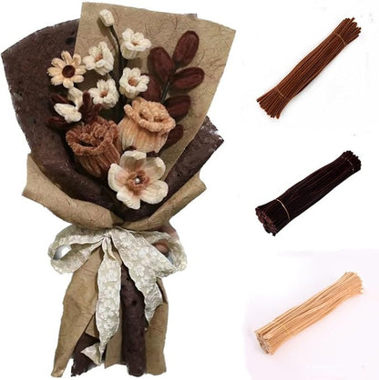 300 Pcs Thick Pipe Cleaners Craft Supplies 3 Assortment Vintage Brown Khaki Beige Color Chenille Stems for Art and Craft Projects Creative DIY Decorations (Retro color-300pcs)