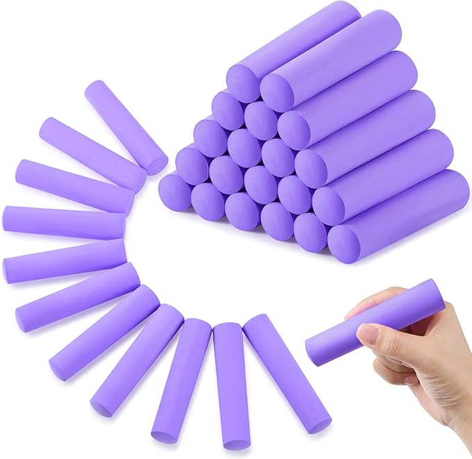 Fulmoon 40 Pcs Jumbo Sidewalk Chalk for Kids Outdoor Art Non Toxic Large Washable Street Chalk for Adults Drawing Painting Graffiti Classroom(Purple,Round Style)
