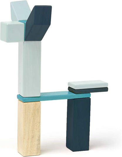 42 Piece Tegu Magnetic Wooden Block Set, Blues, 1-99 years old