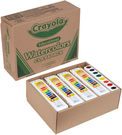 Crayola Watercolors Classpack, Bulk Paint Set For Kids, 24 Trays & 12 Refills, School Supplies