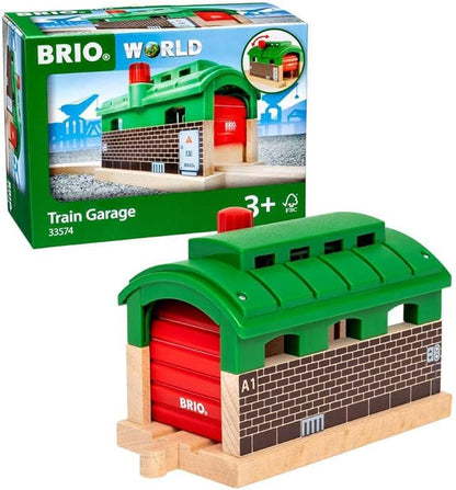 BRIO World 33574 - Train Garage - 1 Piece Wooden Toy Train Accessory for Kids Age 3 and Up