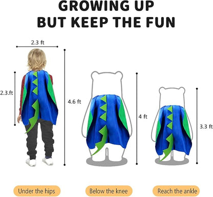 iROLEWIN Dinosaur-Costume for Kids Dragon Cape Mask as Boys Girls Dino Dress-Up Clothes for Play Toys Birthday Party Gifts